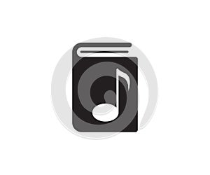 Book Music note icon vector logo design template