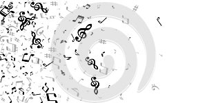 Music note icons vector pattern. Sound