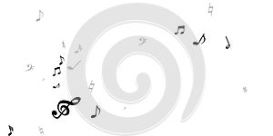 Music note icons vector pattern. Sound
