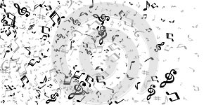 Music note icons vector pattern. Symphony