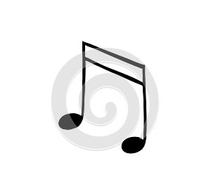 Music note. Isolated icon. Symbol of melody