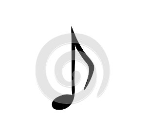 Music note. Isolated icon. Symbol of melody