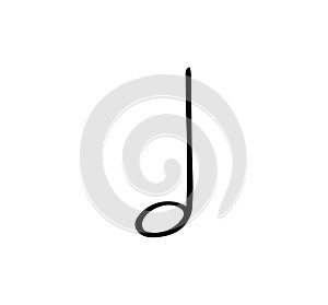 Music note. Isolated icon. Symbol of melody