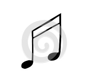 Music note. Isolated icon. Symbol of melody