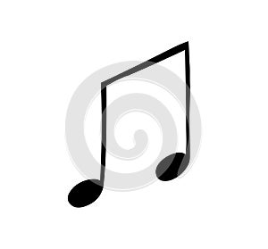 Music note. Isolated icon. Symbol of melody