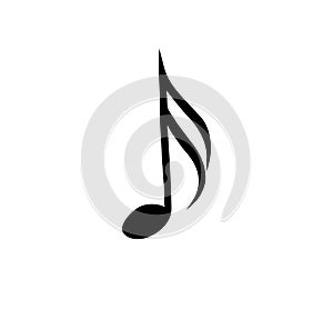 music note. Isolated icon. Symbol of melody