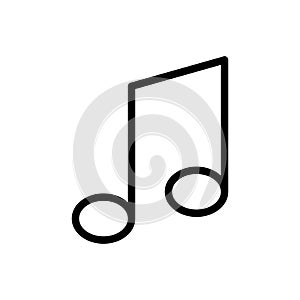 Music note outline icon isolated. Symbol, logo illustration for mobile concept and web design.