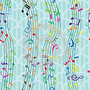 Music note seamless pattern half circle photo