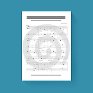 Music Note Sheet Compose Song Icon Illustration Vector