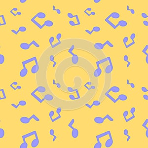 music note sign repeat seamless pattern doodle cartoon style wallpaper