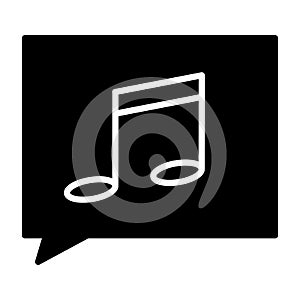 Music note silhouette icon. Vector pictogram