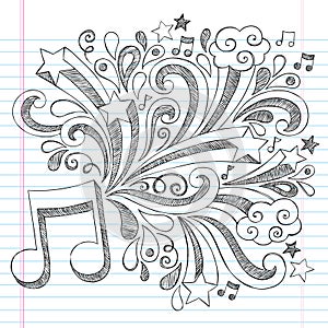 Music Note Sketchy Notebook Doodle Vector Illustra