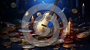Music note sound rock singer live, voice instrument, melody orchestra symphony, key fun beautiful musician song