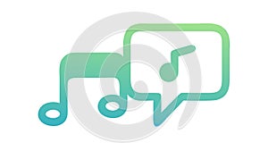 Music Note in Speech Bubble Vector, Audio Communication, vector design Generative AI