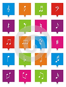 Music note square pointers