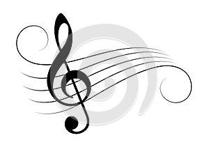 Music note staff vector illustration