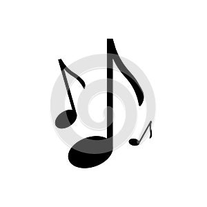 Music note with stars outline icon. Symbol, logo illustration for mobile concept and web design.