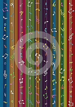 Music Note Stripe Curtain Background