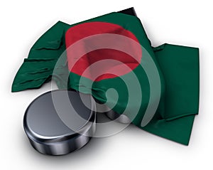 Music note symbol and flag of bangladesh