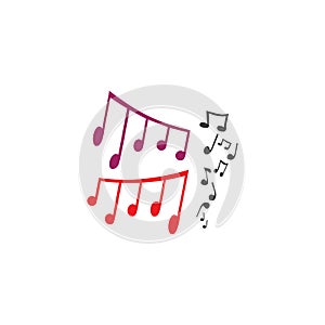 Music note symbol logo and icon template design