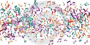 Music note symbols vector backdrop. Symphony