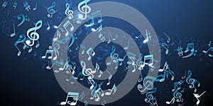 Music note symbols vector illustration. Sound