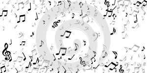 Music note symbols vector pattern. Symphony