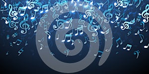 Music note symbols vector wallpaper. Melody