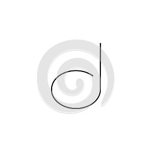 Music note thin line icon. music note linear outline icon