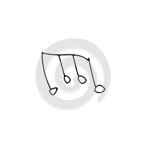 Music note thin line icon. music note linear outline icon