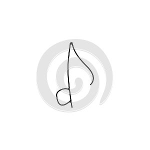 music note thin line icon. music note linear outline icon