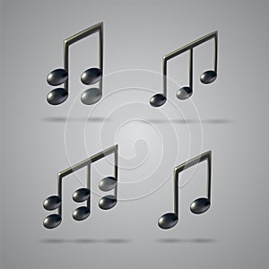Music note vector icons