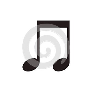 Music note vector illustration melody symbol. Musical design icon and abstract sound treble art. Song tune element composition