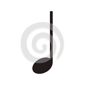 Music note vector illustration melody symbol. Musical design icon and abstract sound treble art. Song tune element composition