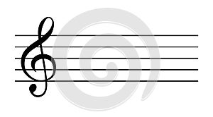 Music note vector sheet icon staff illustration design. Melody music note on sheet