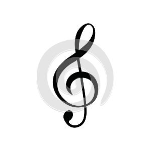 Music note vector sound icon. Flat music note isolated illustration melody