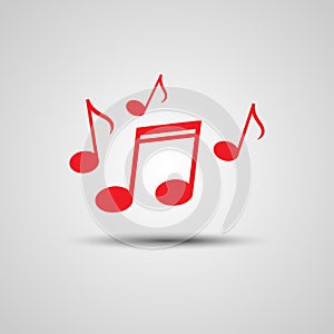 Music note vector symbol illustration web design element.