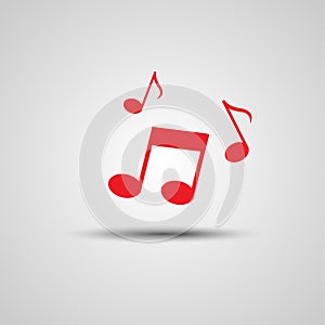 Music note vector symbol illustration web design element.