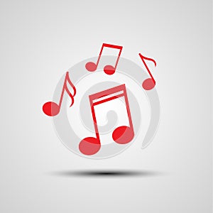 Music note vector symbol illustration web design element.