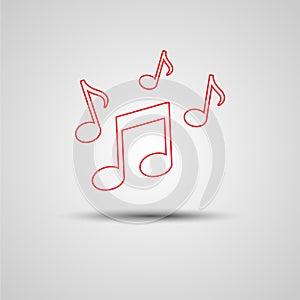 Music note vector symbol illustration web design element.