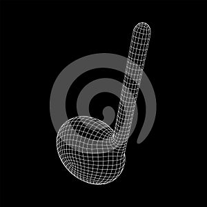 Music note. Wireframe low poly mesh vector illustration