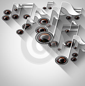 Music Note and Woofer Background