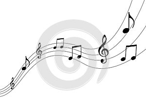 Las notas de la música de la ilustración aislado en fondo blanco.