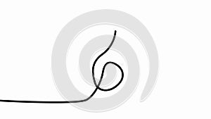 Music notes animation. Musical symbols on lines with swirls.