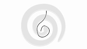 Music notes animation. Musical symbols on lines with swirls.