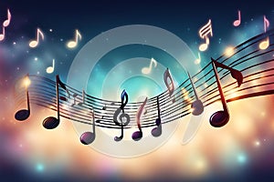 Music notes background, musical notes