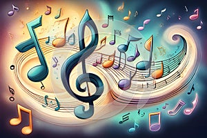 Music notes background, musical notes