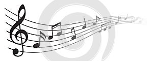 Music notes background, musical notes - for stock