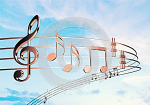 Music notes on background
