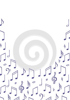 Music notes background. Poster template. Melody symbol.